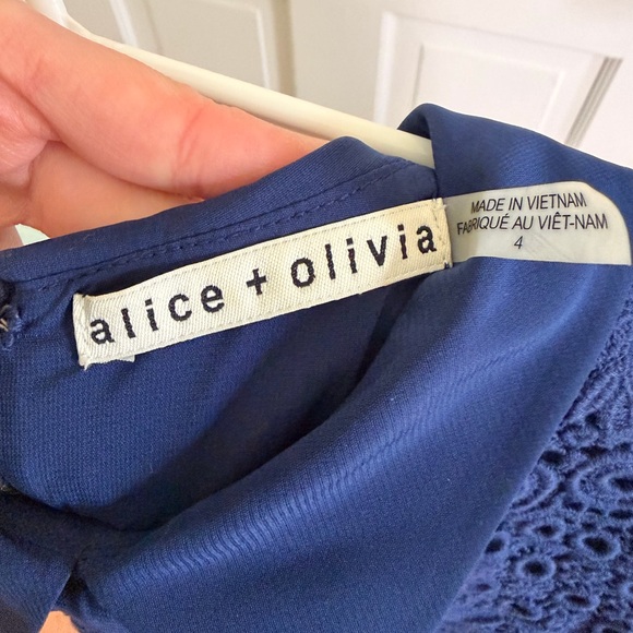 Alice + Olivia Navy Lace Detail Dress - Picture 2 of 2
